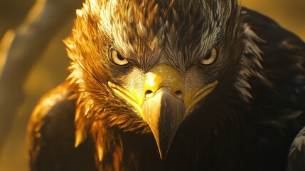 Closeup of Bald Eagle with Intense Gaze