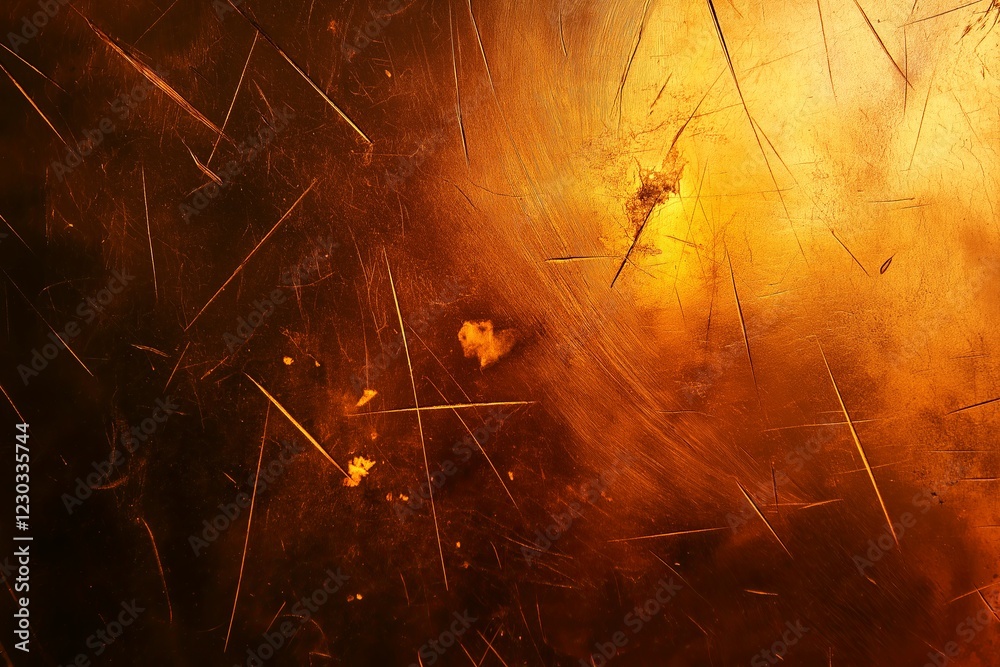 Poster a metallic surface with scratches and light reflections