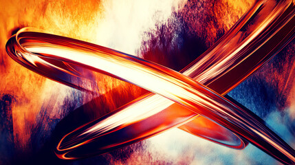 Fiery abstract background with dynamic light trails