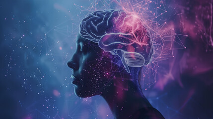 Deep learning, Mindfulness, Psychology, Brain Nervous System concept, human brain, thinking concept, Machine learning and artificial intelligence