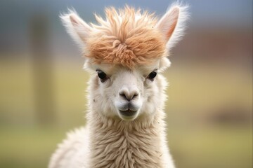 Cute Baby Llama Portrait - Funny Alpaca Farm Animal Mammal Picture