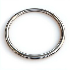 Sleek circular metallic ring on white background