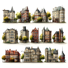 Fototapeta premium city architecture cityscape urban building modern illustration generative ai.