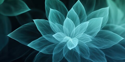 Ethereal Floral Pattern with Soft Light and Mint Green Hues