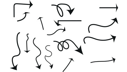 Navigating the Direction: A collection of diverse, handcrafted arrows, symbolizing movement, choices, and pathways, ideal for design and visual communication. 