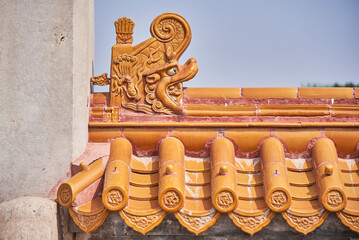 Rooftop decoration in the Temple of Earth (Ditan Temple), built in 1530 during the Ming dynasty in...