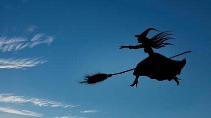 The Bewitching Soar: A Witch's Enigmatic Sky - High Broom Flight