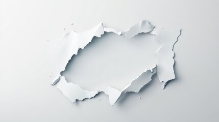 Fototapeta premium White surface with a torn hole revealing a background
