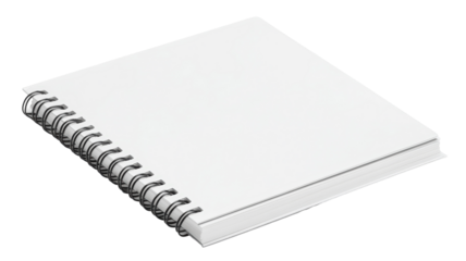Isolated Blank White Spiral Notebook