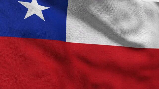 High detailed flag of Chile. National Chile flag. South America. 3D Render.