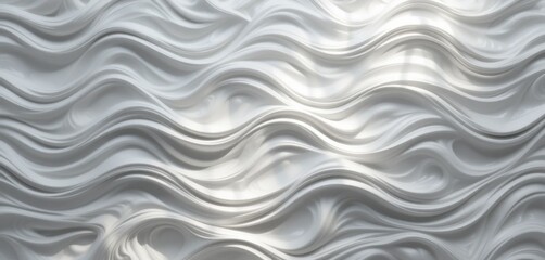Obraz premium Abstract white wavy texture with a glossy finish creating a sense of movement