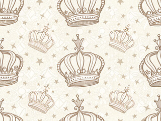 Royal crown wallpaper - seamless pattern for your design