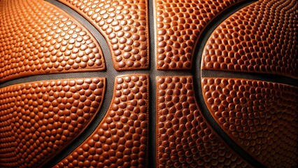 Fototapeta premium Smooth leather basketball texture with a subtle sheen, leather, supple, athletic equipment, sportswear, smooth