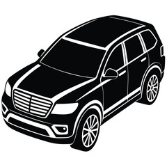 Modern SUV Car Silhouette Vector Illustration