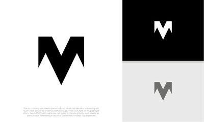 Initials M logo design. Initial Letter Logo. Innovative high tech logo template.	
