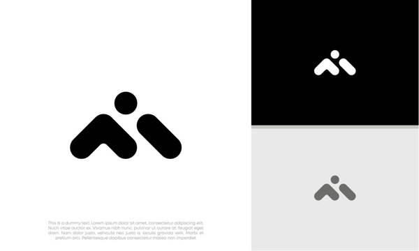 Initials M logo design. Initial Letter Logo. Innovative high tech logo template.	