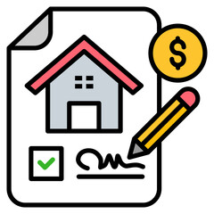 Lease Agreement Icon For Design Elements