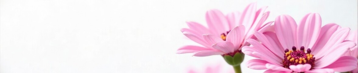 Fototapeta premium Soft pink zinnia petals against a white background, petal, pink zinnia