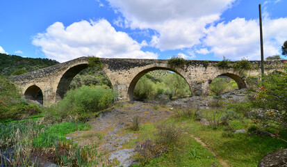 A view from the Historical Maiden's Bridge in Manisa, Turkey