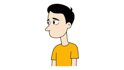 young man thinking with scared face vector illustration