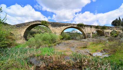 A view from the Historical Maiden's Bridge in Manisa, Turkey