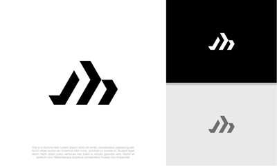 Initials M logo design. Initial Letter Logo. Innovative high tech logo template.	