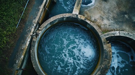 Aerial View of a Water Treatment Plant