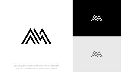 Initials M logo design. Initial Letter Logo. Innovative high tech logo template.	