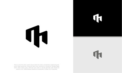Initials M logo design. Initial Letter Logo. Innovative high tech logo template.	