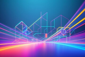 Abstract geometric neon