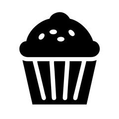 Cupcake or Dessert icon black vector