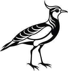 A beautiful Lapwing isolated vector illustration, Premium quality Lapwing silhouette vector art, Lapwing icon design