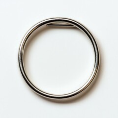 Simple metallic ring on white background