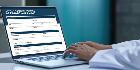 Online application form for brisk registration on the internet website