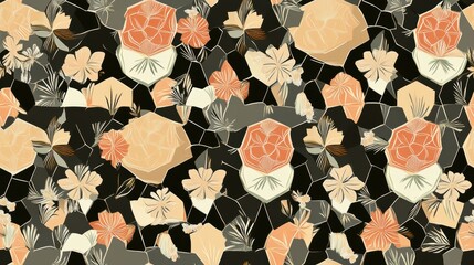 Floral Seamless Pattern Featuring Hand-Painted Flowers And Botanicals, Vibrant Colors And Soft Textures In A Chic Background Setting