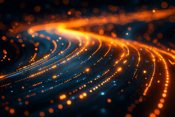An abstract digital background representing charity and selfless giving, featuring glowing hands offering light or energy