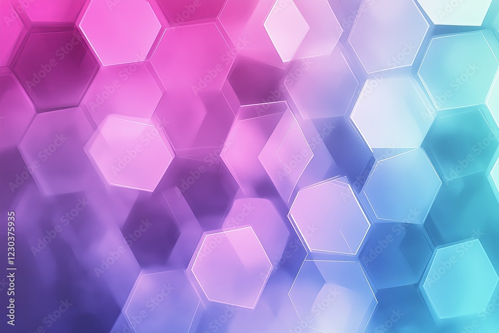 Aufkleber Overlapping transparent hexagons with subtle gradient fills