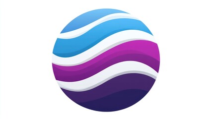 Obraz premium Abstract globe with wavy, colorful layers.