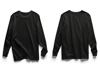 Black pullover sweatshirt with wrinkled fabric front and back view