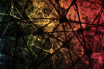 An abstract digital background representing charity and selfless giving, featuring glowing hands offering light or energy.