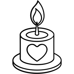 Heartwarming Candle Line Art Design