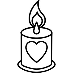 Heartwarming Candle Line Art Design