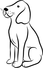 Dog sitting . Domestic animal. Hand drawn vector isolated doodle illustration 