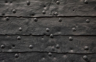 Aged metal sheets with rivets creates a textured industrial background