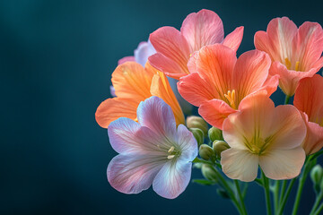 Fototapeta premium Delicate pastel colored flowers bloom beautifully together