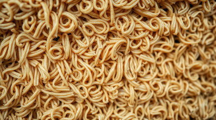 Ramen noodles in close up. Wallpaper with traditional Asian noodle