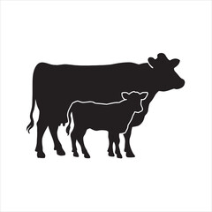 Dairy cow and calf vector