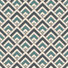 Repeated chevrons abstract wallpaper. Asian traditional ornament with scallops. Mountain stamp motif. Seamless surface pattern with scales. Modern japanese style digital paper, textile print. Vector