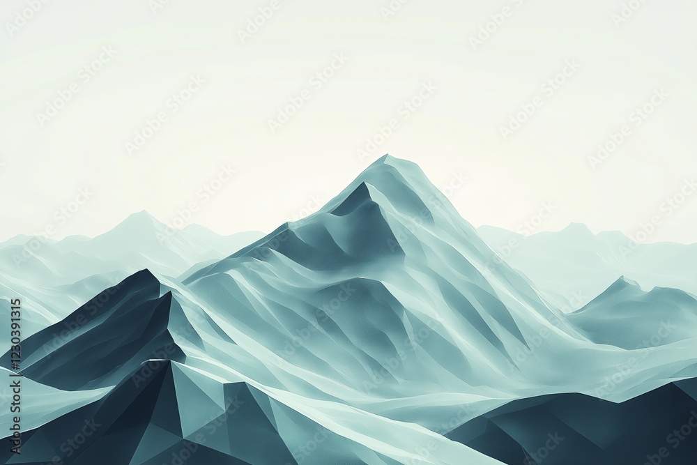 Poster sharp triangles forming a futuristic mountain range