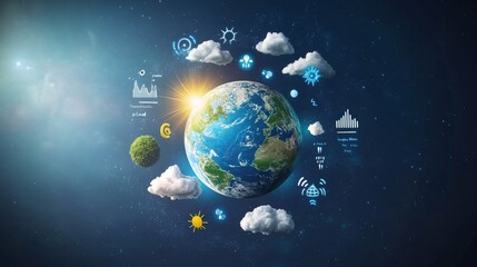 Naklejka premium Weather Day Banner: Celebrating Meteorological Awareness